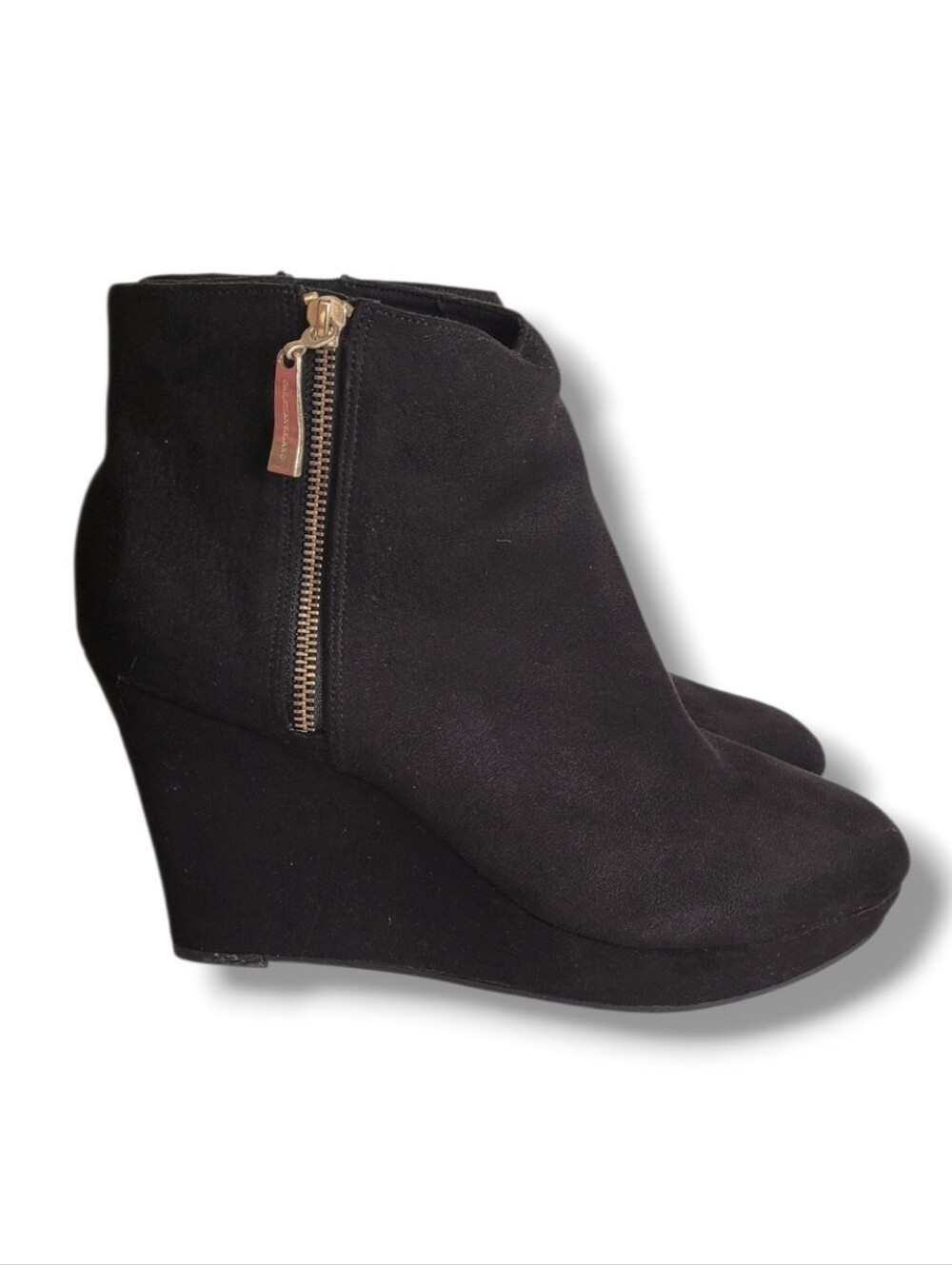 Christian Siriano Black Wedge Booties β’ Size 12